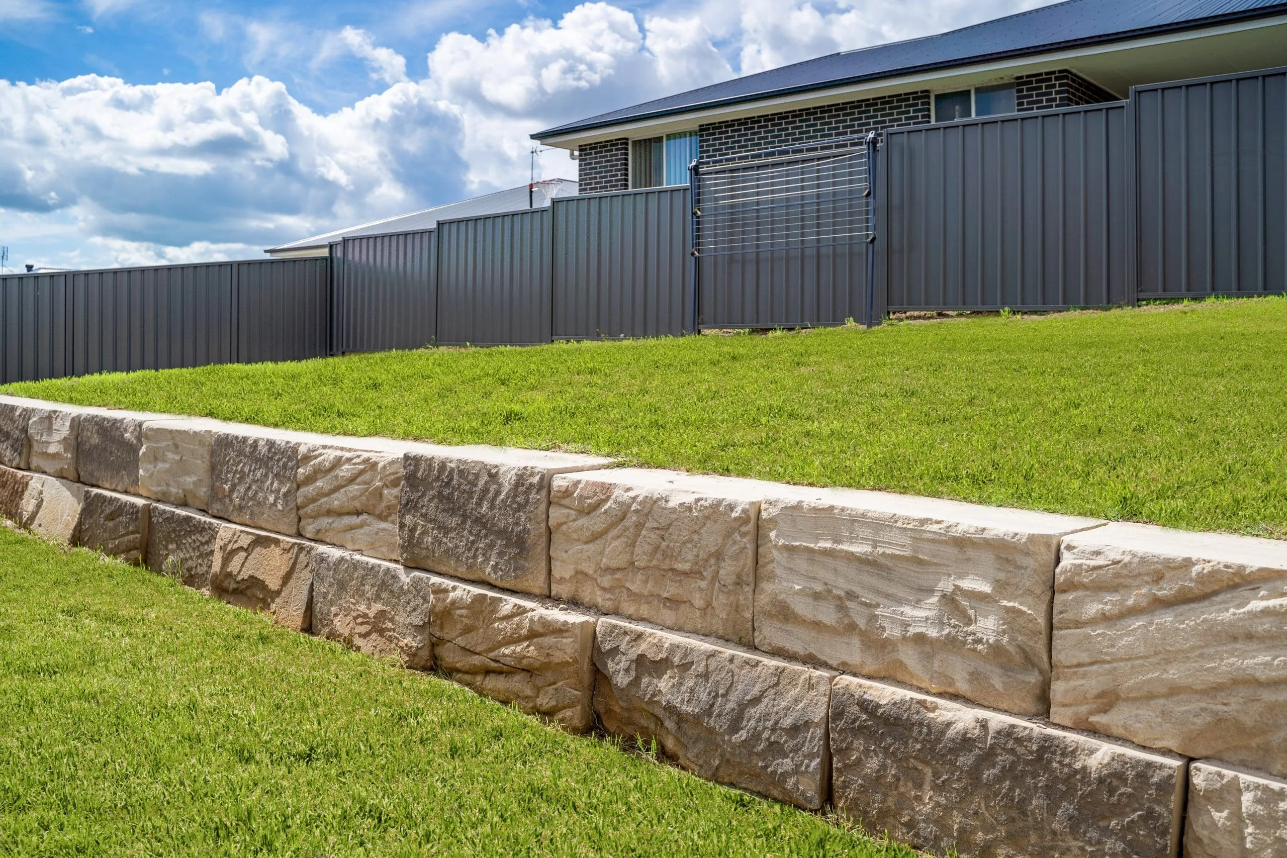 Completed retaining wall project near Cranbourne